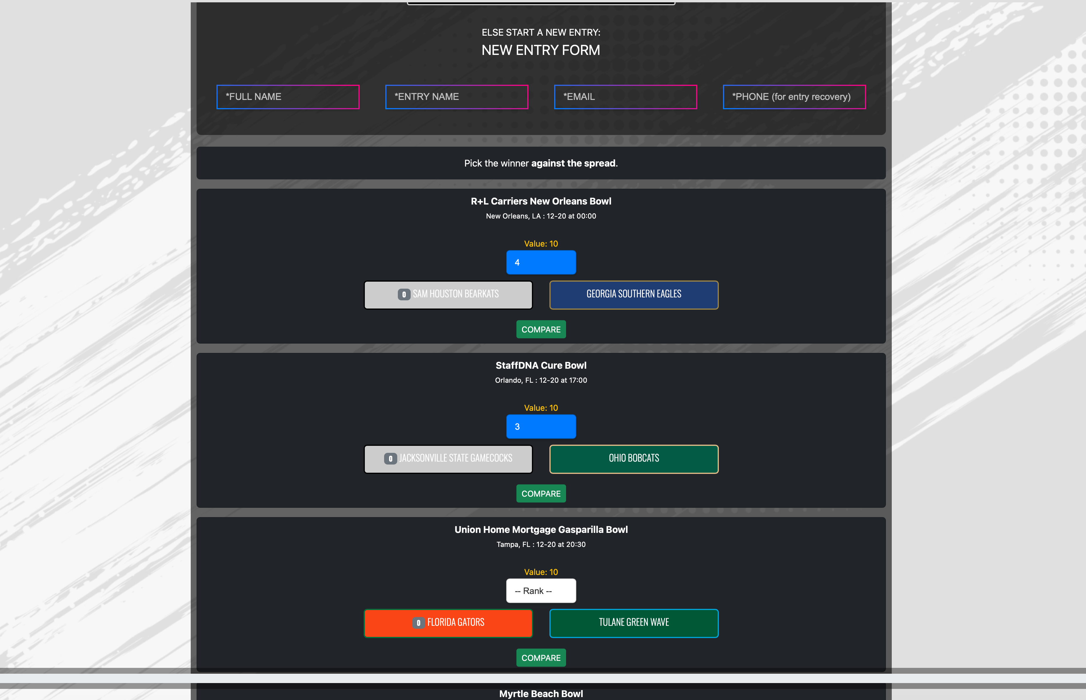 College Bowl Pick’em