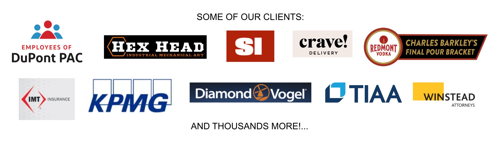 Logos of clients using our scalable online sports contests for marketing and morale