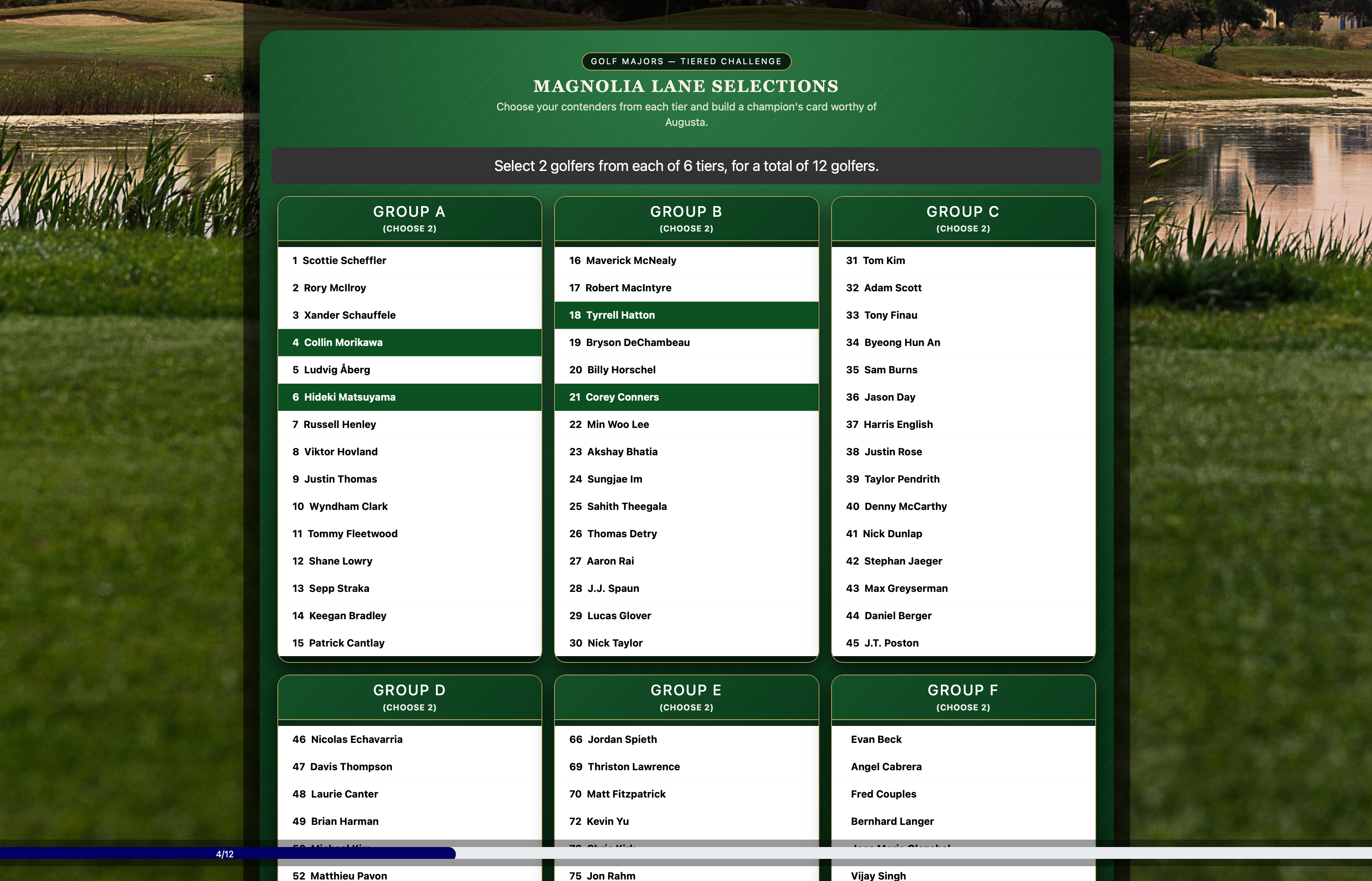 Masters Golf / The 4 Majors